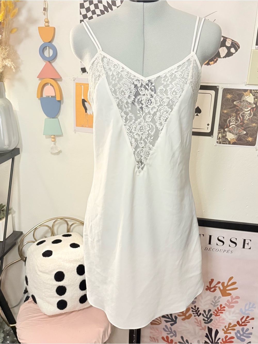 Vintage Victoria’s Secret Gold Label White Lace Slip Dress Size M